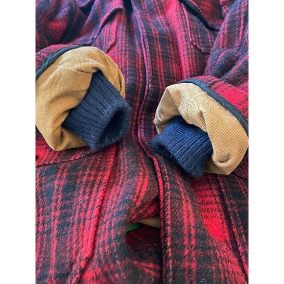 Vtg Woolrich 503 Mackinaw Coat Men's 44 Heavy Red Buffalo Plaid Barn Hunting - Picture 6 of 12